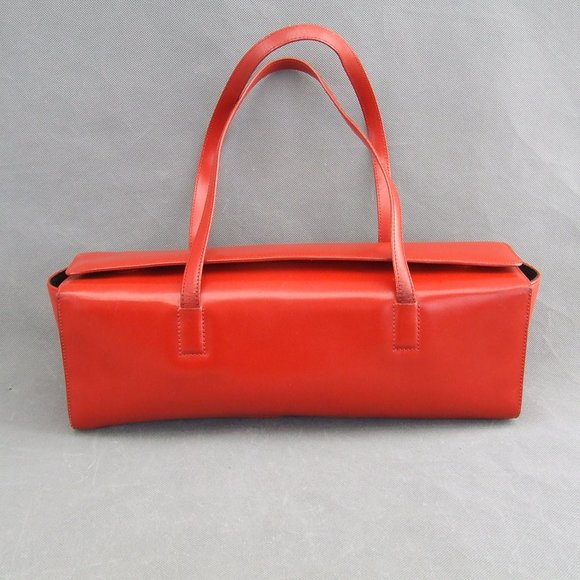 M. London Genuine Leather Red Rectangular Bag - Picture 4 of 8